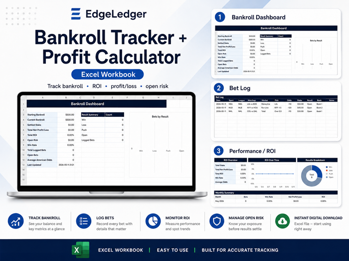 EdgeLedger Bankroll Tracker + Profit Calculator
